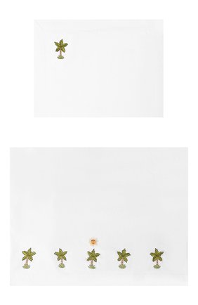 Детского комплект из хлопковой простыни и наволочки LORETTA CAPONI белого цвета, арт. 191K22318300701 | Фото 1 (Материал: Текстиль, Хлопок; Статус проверки: Проверена категория)