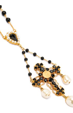 Женское колье с отделкой кристаллами swarovski DOLCE & GABBANA черного цвета по цене 69950 руб., арт. WNK4Y1/W1111 | Фото 2 Женское колье с отделкой кристаллами swarovski DOLCE & GABBANA черного цвета, арт. WNK4Y1/W1111 | Фото 2