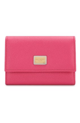 Кожаный кошелек Dolce & Gabbana, розового цвета, арт. BI0924/A1001 в ЦУМ | Фото №1 Кожаный кошелек Dolce & Gabbana розового цвета | Фото №1
