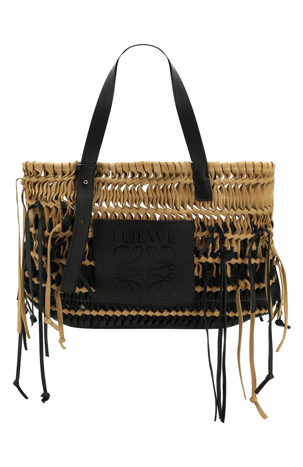 Женская сумка-тоут woven LOEWE черного цвета, арт. 327.30.U26 | Фото 1