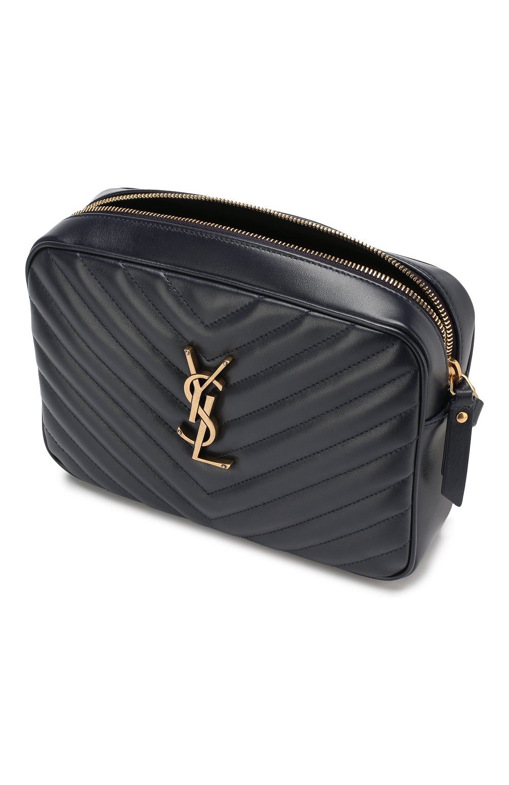 Женская сумка lou medium SAINT LAURENT темно-синего цвета по цене 79800 руб., арт. 520534/DV707 | Фото 4 Женская сумка lou medium SAINT LAURENT темно-синего цвета, арт. 520534/DV707 | Фото 4