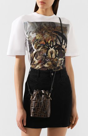 Женская сумка mon tresor mini FENDI коричневая цвета, арт. 8BS010 A659 купить в ЦУМ | Фото №4 Сумка Mon Tresor mini Fendi коричневая цвета | Фото №4
