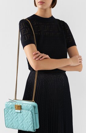 Женская бирюзовая поясная сумка upside down Fendi, арт. 8BT305 A72V купить в ЦУМ | Фото №5 Поясная сумка Upside Down Fendi бирюзовая | Фото №5