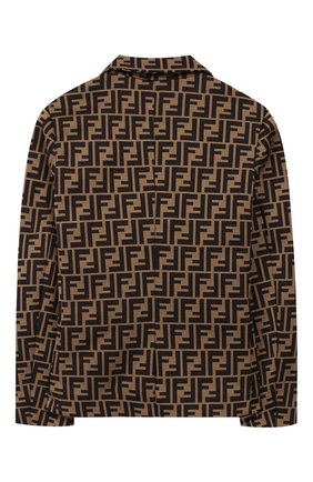Детский хлопковый пиджак FENDI коричневого цвета по цене 49300 руб., арт. JMA137/A6A6/6A-8A | Фото 2 Детский хлопковый пиджак FENDI коричневого цвета, арт. JMA137/A6A6/6A-8A | Фото 2