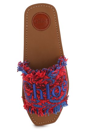 Женские красные комбинированные шлепанцы woody Chloé, арт. CHC19U18781 купить в ЦУМ | Фото №5 Комбинированные шлепанцы Woody Chloé красные | Фото №5