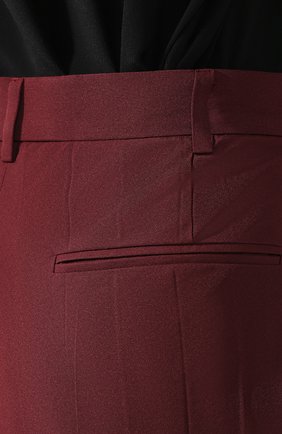 Женские брюки VALENTINO бордового цвета, арт. RB0RB3804H2 | Фото 5 (Длина (брюки, джинсы): Стандартные; Женское Кросс-КТ: Брюки-одежда; Материал внешний: Синтетический материал, Хлопок, Полиэстер; Статус проверки: Проверено, Проверена категория)