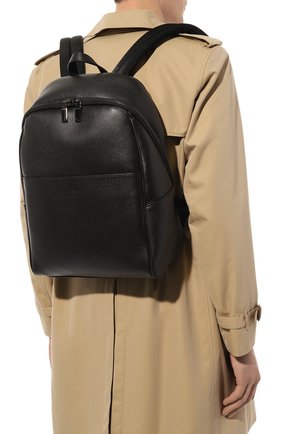 Мужской кожаный рюкзак CANALI черного цвета, арт. P325918/NA00051 | Фото 2 (Статус проверки: Проверено, Проверена категория; Материал: Натуральная кожа; Размер: large; Стили: Классический)
