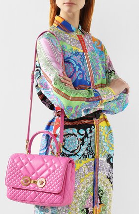 Женская сумка icon VERSACE розовая цвета, арт. DBFG867/DNATR2 купить в ЦУМ | Фото №5 Сумка Icon Versace розовая цвета | Фото №5