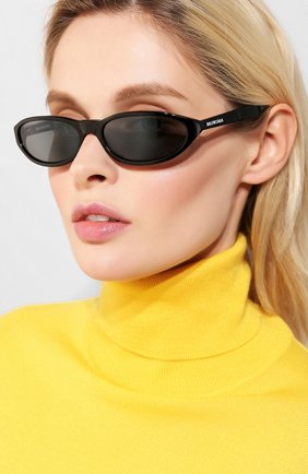Женские черные солнцезащитные очки Balenciaga, арт. BB0007 001 купить в ЦУМ | Фото №2 Солнцезащитные очки Balenciaga черные | Фото №2