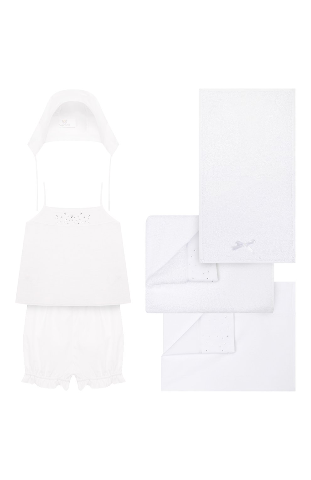 Детского комплект из 6-ти предметов ANGEL WINGS белого цвета, арт. LUX1398 | Фото 1