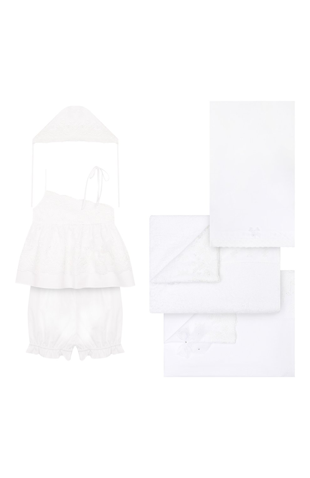 Детского комплект из 6-ти предметов ANGEL WINGS белого цвета, арт. LUX618 | Фото 1