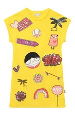 Детское мини-платье MARC JACOBS (THE) желтого цвета, арт. W12267/2A-5A | Фото 1 (Рукава: Короткие; Материал внешний: Синтетический материал, Хлопок, Вискоза; Материал подклада: Синтетический материал, Хлопок; Девочки Кросс-КТ: Платье-одежда; Статус проверки: Проверена категория)