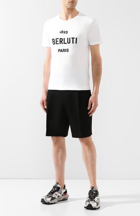 Мужская хлопковая футболка BERLUTI белого цвета по цене 43200 руб., арт. R15JRS29-004 | Фото 2 Мужская хлопковая футболка BERLUTI белого цвета, арт. R15JRS29-004 | Фото 2
