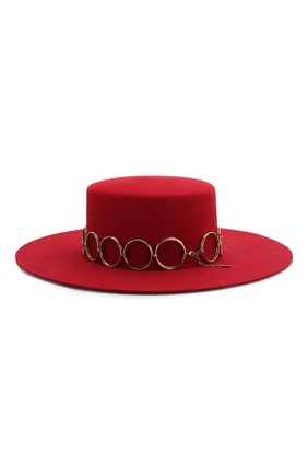 Фетровая шляпа Saint Laurent, красного цвета, арт. 571973/3YA58 в ЦУМ | Фото №2 Фетровая шляпа Saint Laurent красного цвета | Фото №2