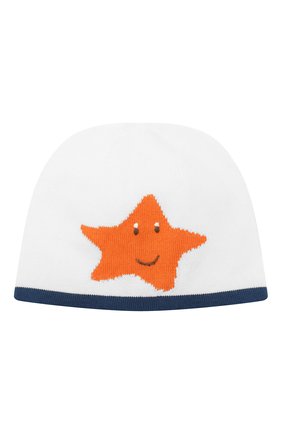 Детского хлопковая шапка BABY T синего цвета, арт. 19PE134CU | Фото 1 (Материал: Хлопок, Текстиль; Статус проверки: Проверена категория)