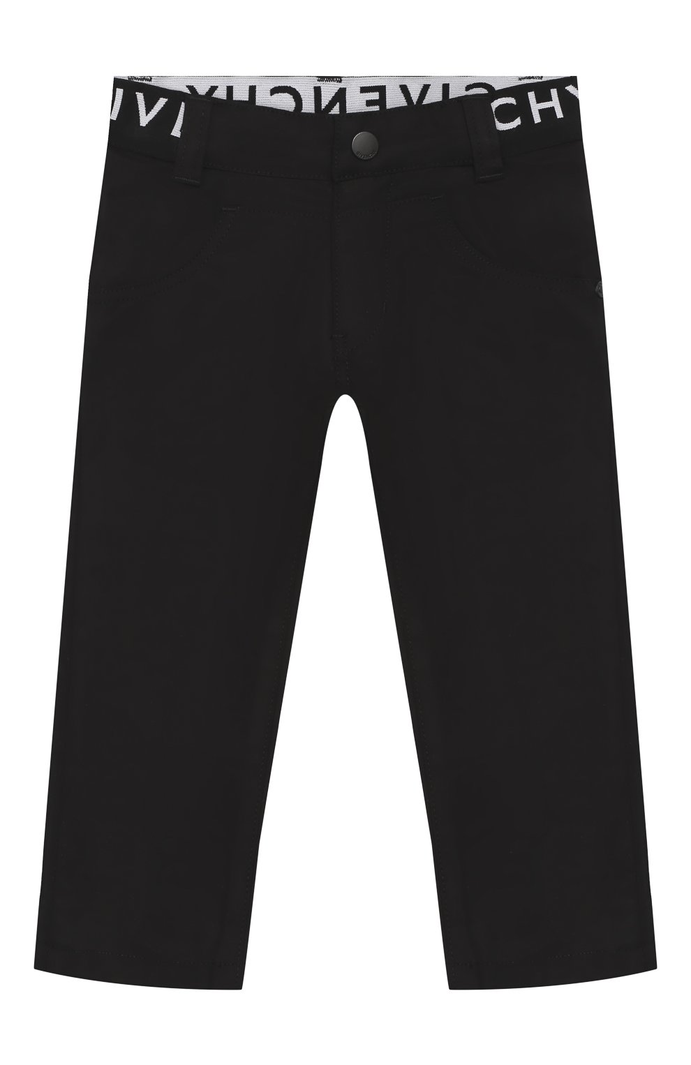 Детские хлопковые брюки GIVENCHY черного цвета, арт. H04042/6M-18M | Фото 1
