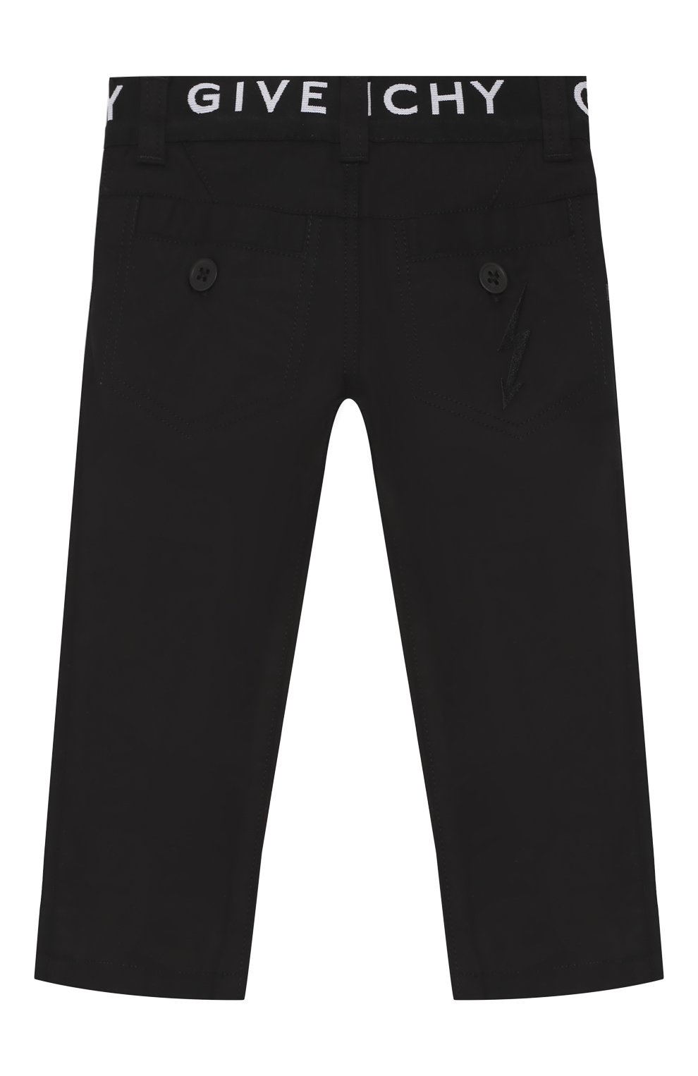 Детские хлопковые брюки GIVENCHY черного цвета по цене 13250 руб., арт. H04042/6M-18M | Фото 2 Детские хлопковые брюки GIVENCHY черного цвета, арт. H04042/6M-18M | Фото 2