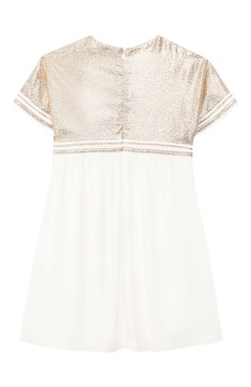 Детское платье из вискозы CHLOÉ белого цвета по цене 34400 руб., арт. C12713/2A-5A | Фото 2 Детское платье из вискозы CHLOÉ белого цвета, арт. C12713/2A-5A | Фото 2 (Рукава: Короткие; Статус проверки: Проверена категория; Материал подклада: Вискоза; Материал внешний: Вискоза; Девочки Кросс-КТ: Платье-одежда; Ростовка одежда: 2 года | 92 см, 5 лет | 110 см)
