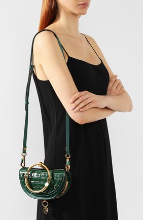 Женская сумка nile minaudière CHLOÉ зеленая цвета, арт. CHC19SS302A87 купить в ЦУМ | Фото №5 Сумка Nile Minaudière Chloé зеленая цвета | Фото №5