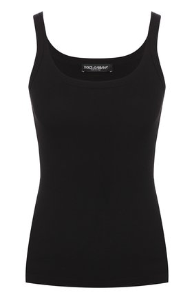 Женская облегающая майка фактурной вязки DOLCE & GABBANA черного цвета по цене 15600 руб., арт. 0102/F8H25T/FU7AV | Фото 1 Женская облегающая майка фактурной вязки DOLCE & GABBANA черного цвета, арт. 0102/F8H25T/FU7AV | Фото 1