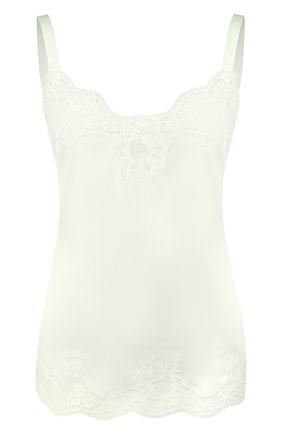 Женская зеленая шелковый топ с кружевной отделкой Dolce & Gabbana, арт. 0122/07A00T/FUADG купить в ЦУМ | Фото №1 Шелковый топ с кружевной отделкой Dolce & Gabbana зеленая | Фото №1