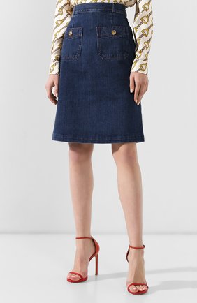 Женская синяя джинсовая юбка Gucci, арт. 562902/XDAJV купить в ЦУМ | Фото №3 Джинсовая юбка Gucci синяя | Фото №3