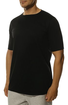 Мужская хлопковая футболка KNT черного цвета, арт. UMS0106K06R4 | Фото 3 (Принт: Без принта; Рукава: Короткие; Длина (для топов): Удлиненные; Материал внешний: Хлопок; Статус проверки: Проверено, Проверена категория; Стили: Кэжуэл)