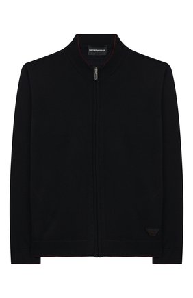 Детский кардиган на молнии EMPORIO ARMANI синего цвета по цене 10700 руб., арт. 6G4M55/4M0MZ | Фото 1 Детский кардиган на молнии EMPORIO ARMANI синего цвета, арт. 6G4M55/4M0MZ | Фото 1