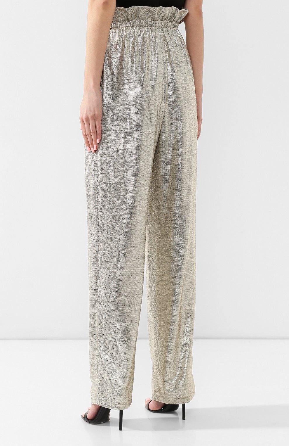 Женские золотые брюки Balmain, арт. RF05390/X153 купить в ЦУМ | Фото №4 Брюки Balmain золотые | Фото №4