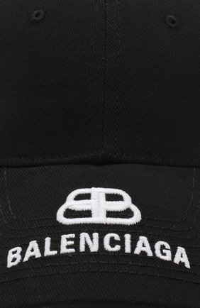 Хлопковая бейсболка Balenciaga, черного цвета, арт. 577548/310B2 в ЦУМ | Фото №3 Хлопковая бейсболка Balenciaga черного цвета | Фото №3