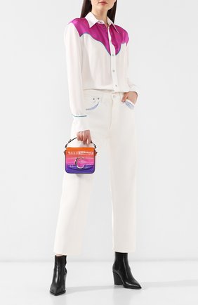 Женская сумка chloé c mini CHLOÉ фиолетовая цвета, арт. CHC19US193B10 купить в ЦУМ | Фото №2 Сумка Chloé C mini Chloé фиолетовая цвета | Фото №2