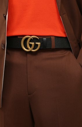 Мужской кожаный ремень GUCCI черного цвета по цене 26700 руб., арт. 406831/DJ20T | Фото 2 Мужской кожаный ремень GUCCI черного цвета, арт. 406831/DJ20T | Фото 2