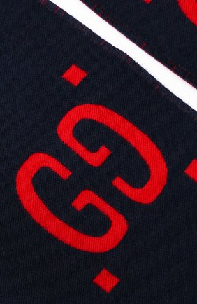 Мужской шарф из смеси шерсти и шелка GUCCI синего цвета по цене 29200 руб., арт. 495592/4G350 | Фото 2 Мужской шарф из смеси шерсти и шелка GUCCI синего цвета, арт. 495592/4G350 | Фото 2