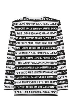 Детская хлопковый лонгслив EMPORIO ARMANI черно-белого цвета по цене 4995 руб., арт. 6G4TE4/4J09Z | Фото 2 Детская хлопковый лонгслив EMPORIO ARMANI черно-белого цвета, арт. 6G4TE4/4J09Z | Фото 2