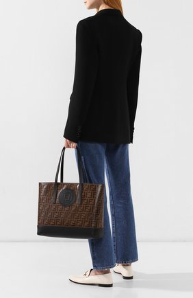 Женская сумка-тоут FENDI черная цвета, арт. 8BH348 A5K4 купить в ЦУМ | Фото №2 Сумка-тоут Fendi черная цвета | Фото №2