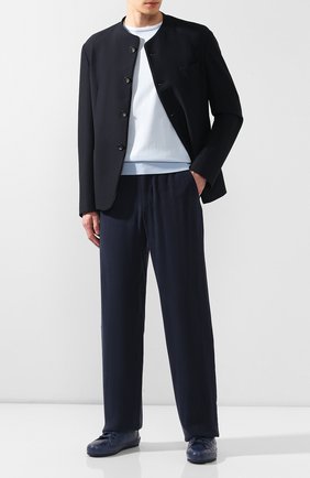 Мужские брюки GIORGIO ARMANI темно-синего цвета по цене 96450 руб., арт. 9SGPP06F/T00AB | Фото 2 Мужские брюки GIORGIO ARMANI темно-синего цвета, арт. 9SGPP06F/T00AB | Фото 2 (Материал внешний: Купро, Растительное волокно; Длина (брюки, джинсы): Стандартные; Статус проверки: Проверена категория, Проверено; Случай: Повседневный)