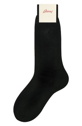 Мужские хлопковые носки BRIONI черного цвета, арт. 0VMC00/08Z02 | Фото 1 (Материал внешний: Хлопок; Статус проверки: Проверена категория; Кросс-КТ: бельё)