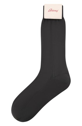Мужские шелковые носки BRIONI серого цвета, арт. 0VMC00/P3Z21 | Фото 1 (Материал внешний: Шелк; Кросс-КТ: бельё; Статус проверки: Проверена категория)