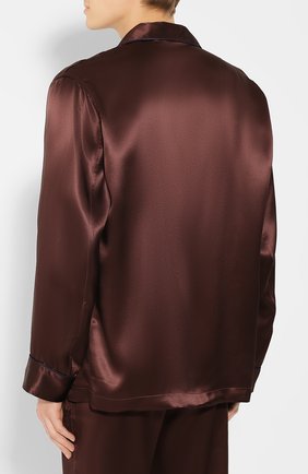 Мужская шелковая пижама BRIONI коричневого цвета, арт. NBP30L/PZ407 | Фото 3 (Материал внешний: Шелк; Рукава: Длинные; Длина (брюки, джинсы): Стандартные; Кросс-КТ: домашняя одежда; Длина (для топов): Стандартные; Статус проверки: Проверена категория)