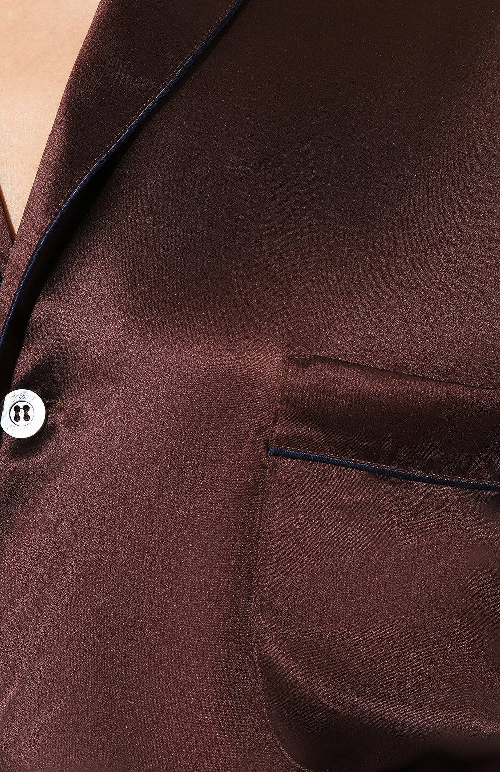 Мужская шелковая пижама BRIONI коричневого цвета, арт. NBP30L/PZ407 | Фото 6 (Материал внешний: Шелк; Рукава: Длинные; Длина (брюки, джинсы): Стандартные; Кросс-КТ: домашняя одежда; Длина (для топов): Стандартные; Статус проверки: Проверена категория)