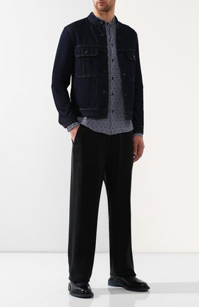 Мужские кожаные оксфорды GIORGIO ARMANI темно-синего цвета по цене 63600 руб., арт. X2C619/XL940 | Фото 2 Мужские кожаные оксфорды GIORGIO ARMANI темно-синего цвета, арт. X2C619/XL940 | Фото 2