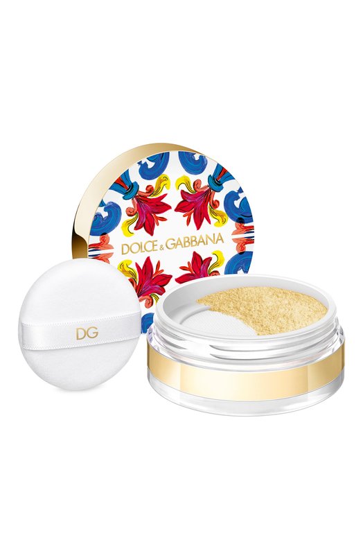 фото Рассыпчатая фиксирующая пудра solar glow, оттенок honey 3 (10g) dolce & gabbana