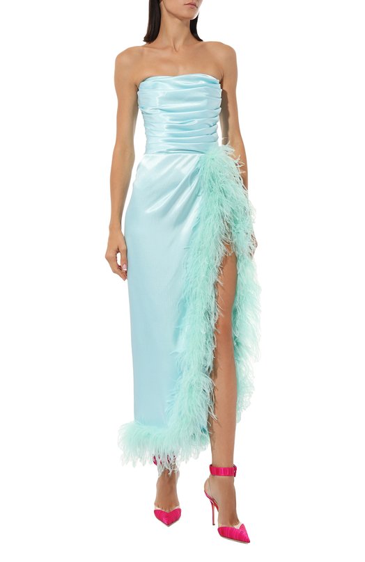 фото Платье с отделкой перьями sasha kim