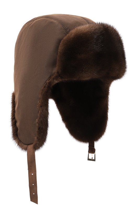 фото Шапка-ушанка с отделкой из меха норки furland