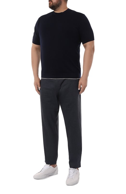 фото Брюки изо льна и шерсти canali