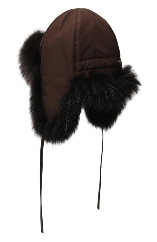 фото Шапка-ушанка джими с отделкой из меха енота furland