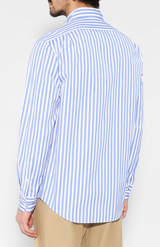 фото Хлопковая рубашка с воротником button down ralph lauren