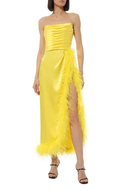 фото Платье с отделкой перьями sasha kim