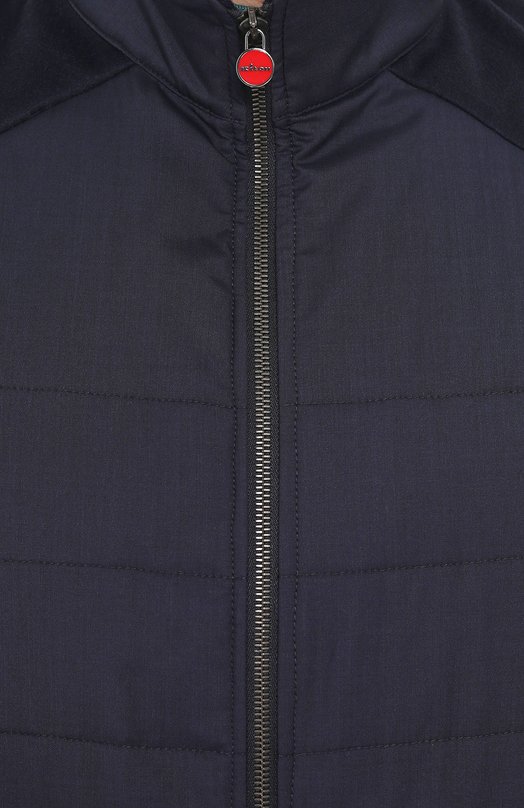 фото Утепленный жилет из смеси шерсти и шелка на молнии с воротником-стойкой kiton