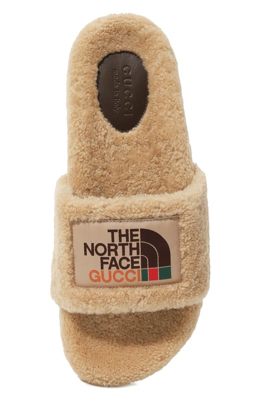 фото Меховые шлепанцы the north face x gucci gucci